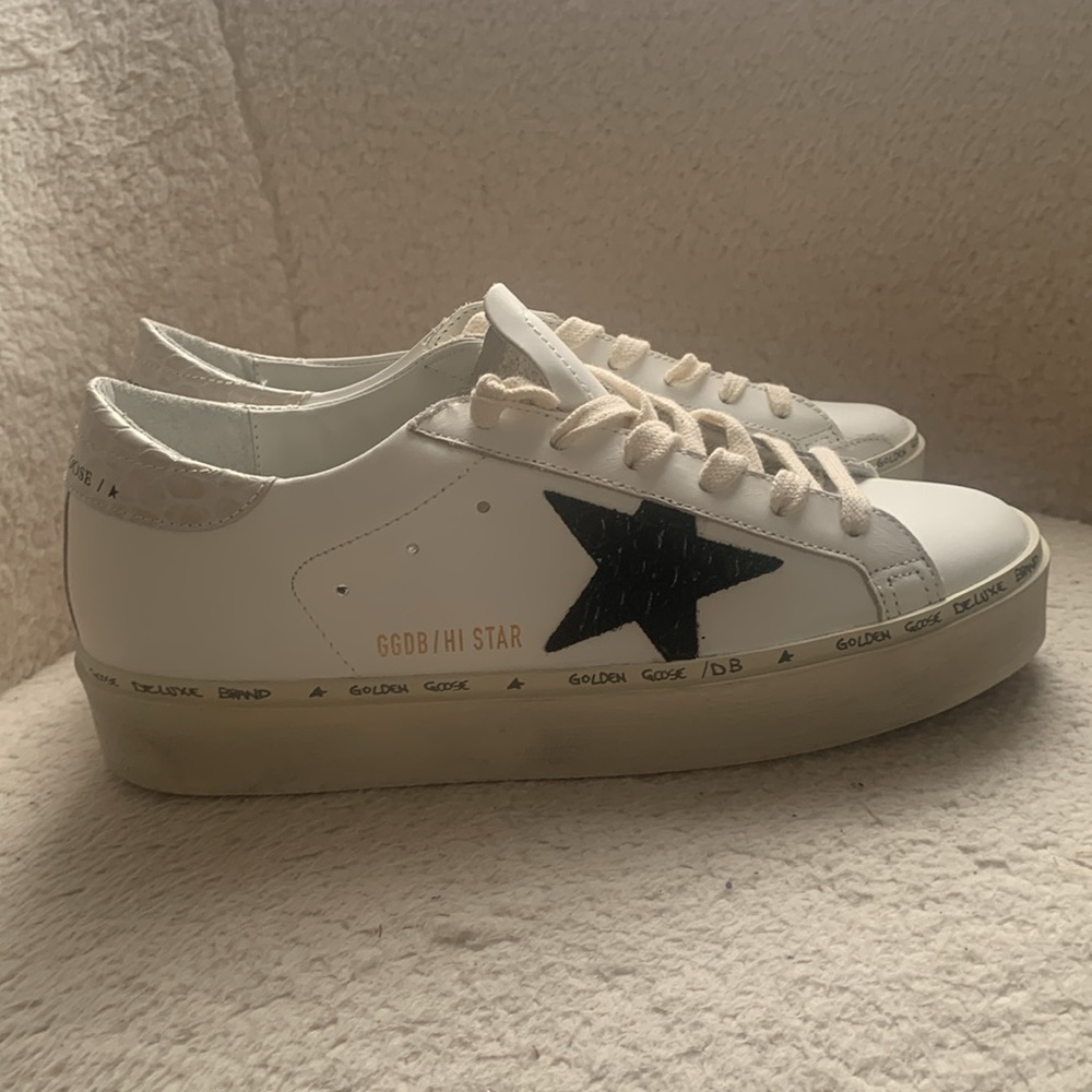 Golden Goose Hi Star NIB Auth White Black Ivory - Picture 5 of 12